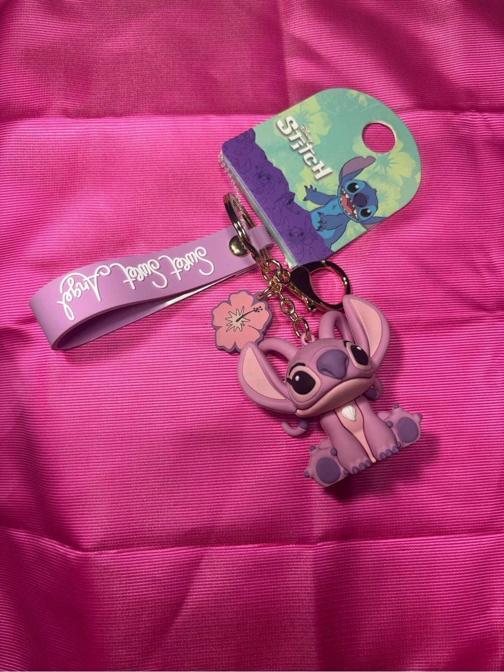 New Bag Charm Sweet Sweet Angel Disney Stitch Pink Lilo & Stitch Keychain Strap